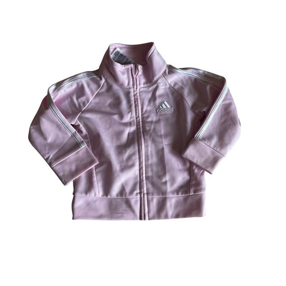 Adidas Baby Two Piece Athletic Jogger Set Pink White Size 12 Months - Picture 2 of 5